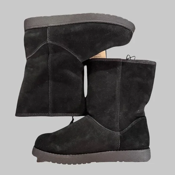 Universal Thread Leather Boots Womens Sz 6 Black‎ Shearling Style Fur Lined NEW - Picture 5 of 9